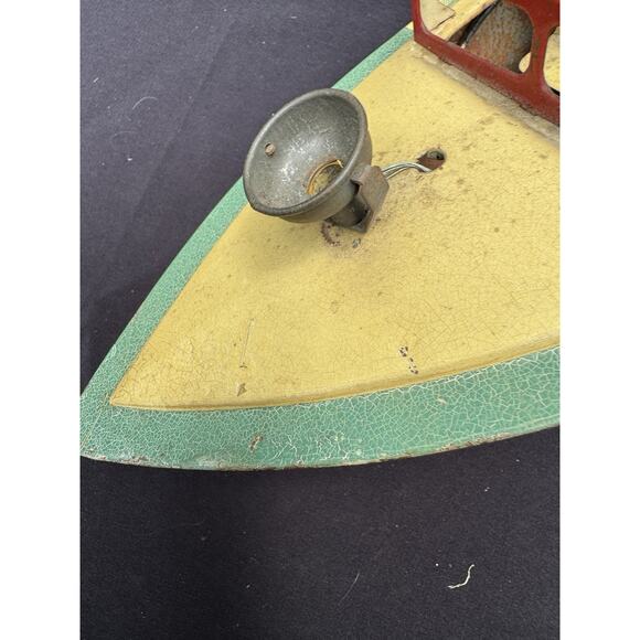 Vintage 30's-40's Large toy tin windup Speed Boat inboard battery light - Picture 5 of 12